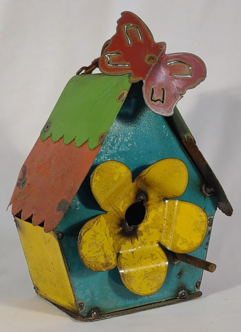 Rustic Metal Hanging Bird House (1 of 10)