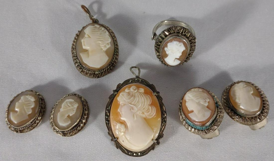 .800 Silver Cameo Set (1 of 13)