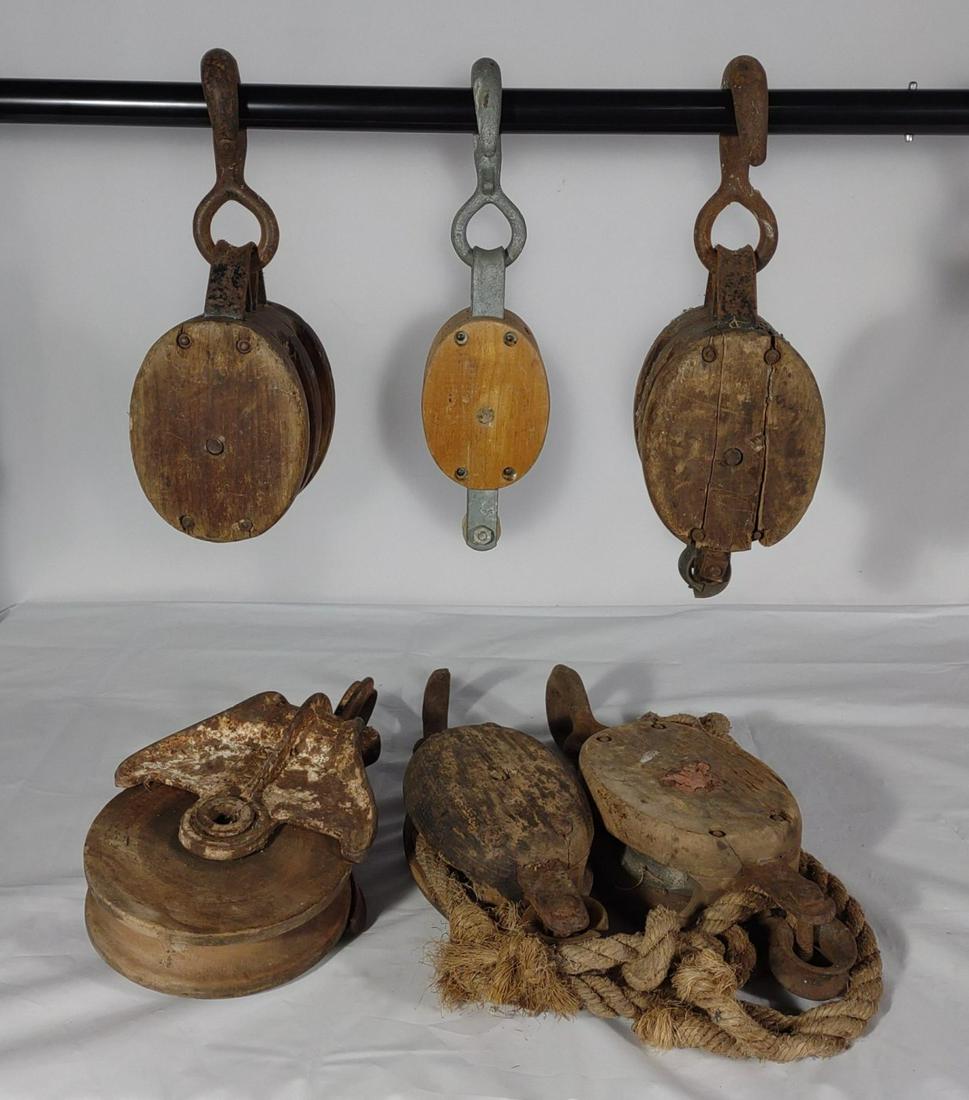 6 Old Block & Tackle Pulleys (1 of 19)
