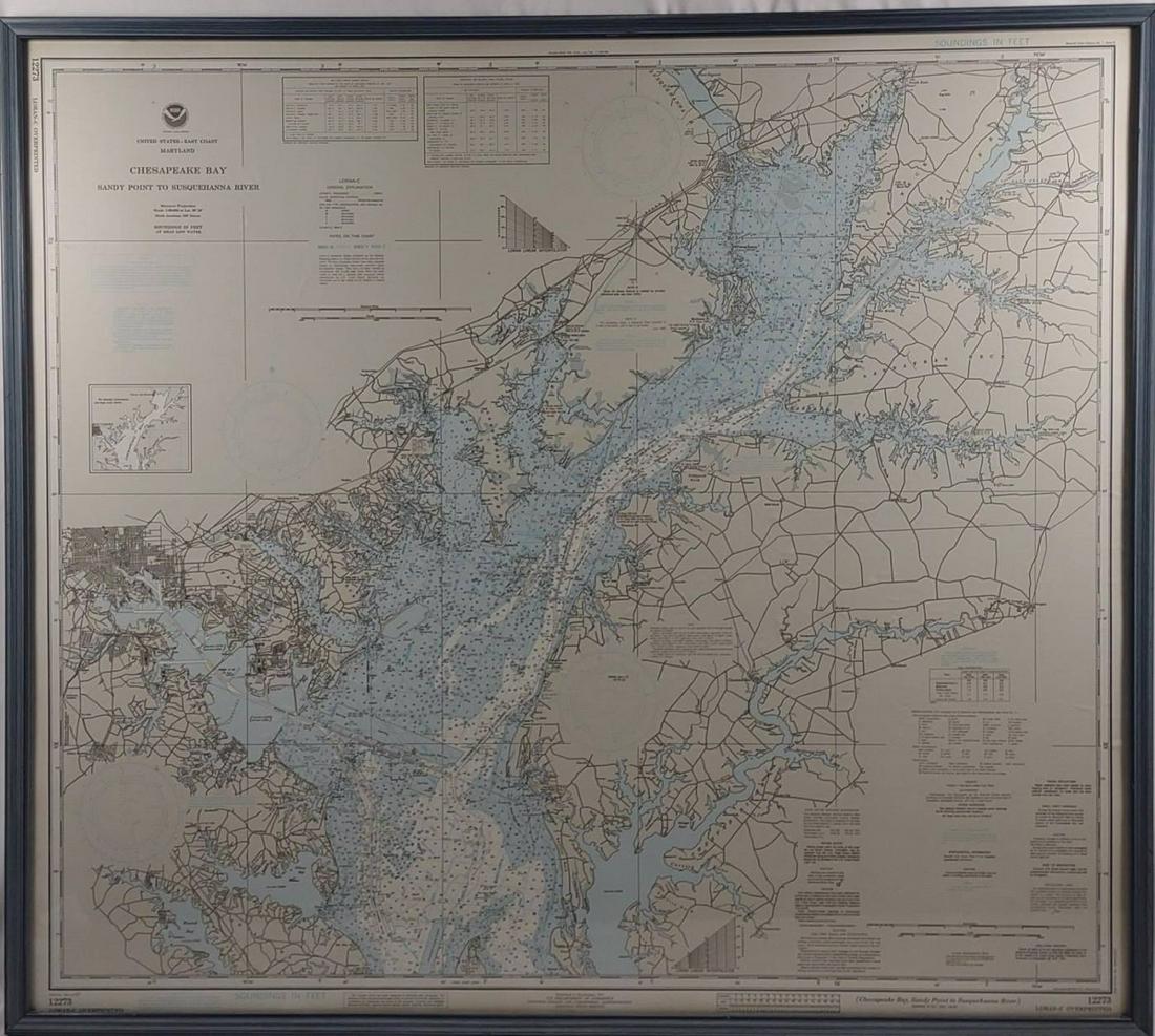 Framed Maryland Chesapeake Bay Chart / Map (1 of 8)