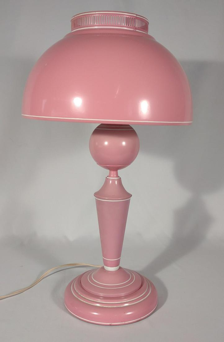 Vintage MCM Pink Metal Lamp Underwriters Lab (1 of 11)