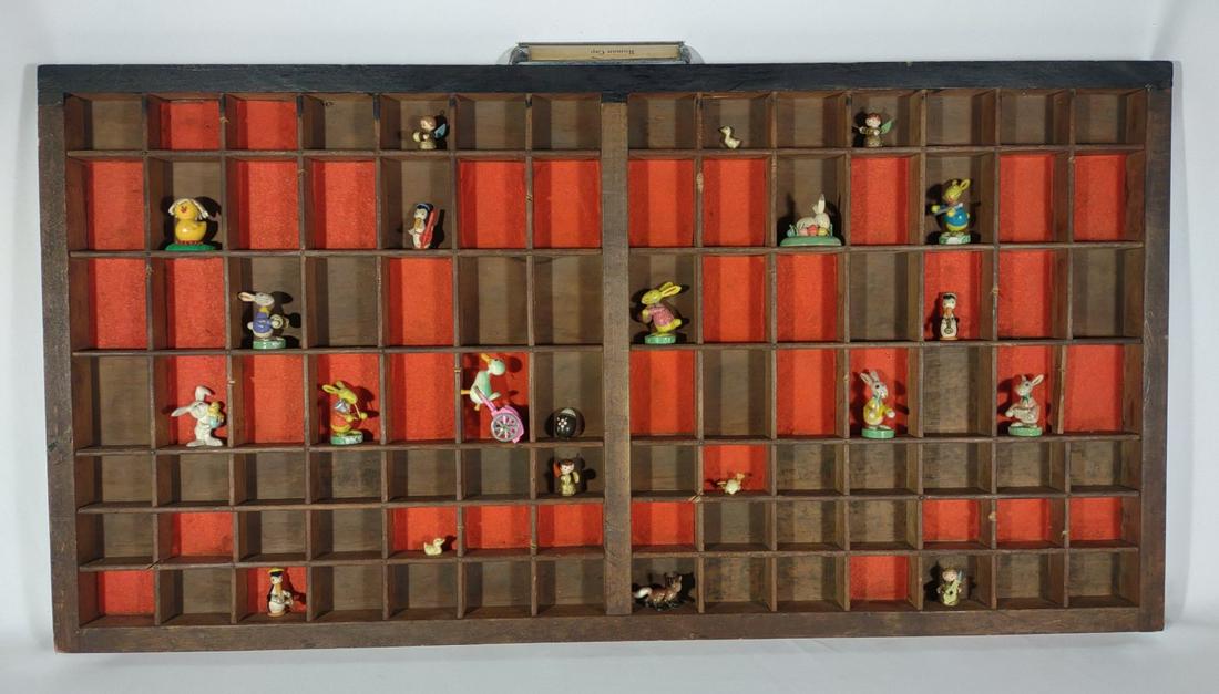 Wood Printers Tray with Trinkets & Figurines (1 of 13)