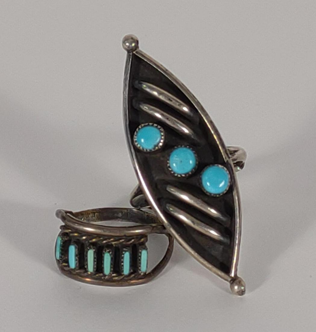 Two Zuni Turquoise & Silver Rings (1 of 7)