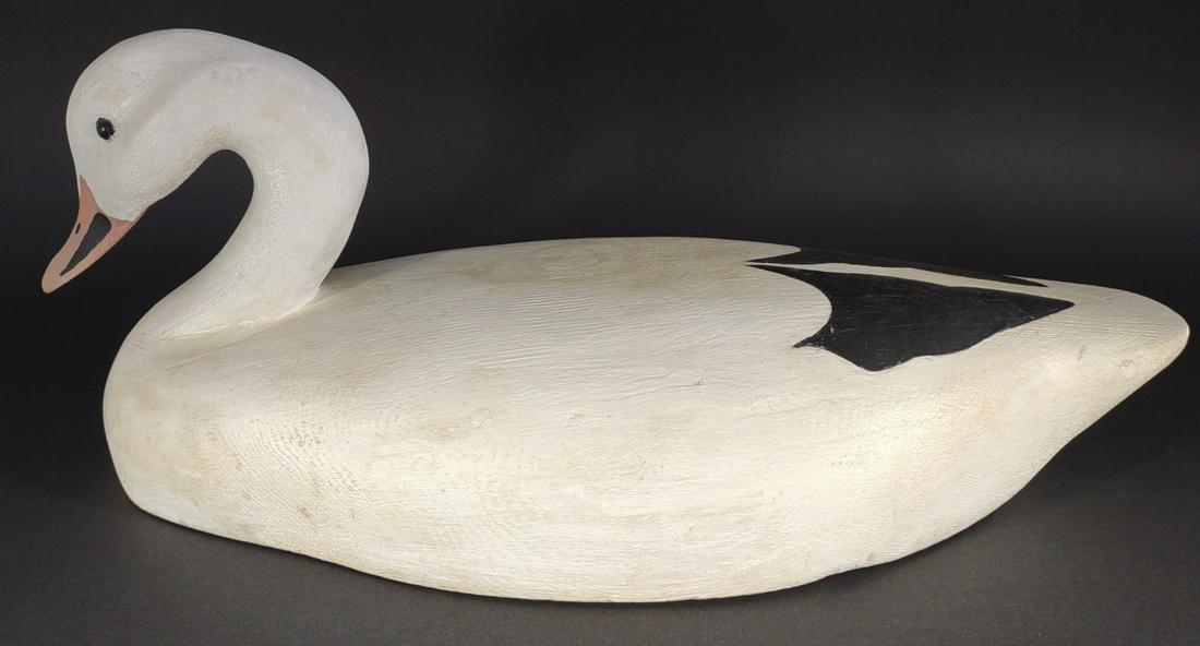 Large Wooden Snow Goose Decorative Decoy (1 of 9)