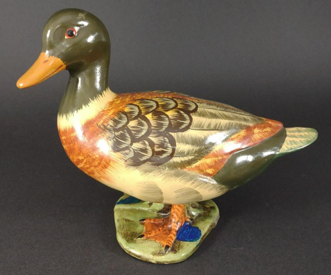 Valeria Vestrini Signed Duck Statue / Figurine: Signed and numbered on base "Vestrini 140/500. House of Goebel. Hand painted bird statue. Stands 8.25" tall.