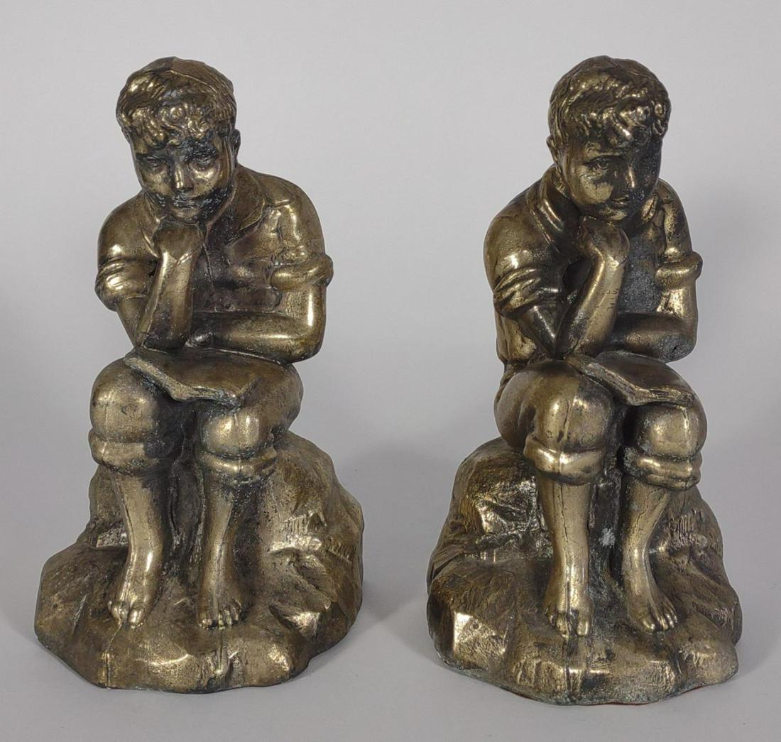 Cast Metal Reading Boy Bookends (1 of 11)