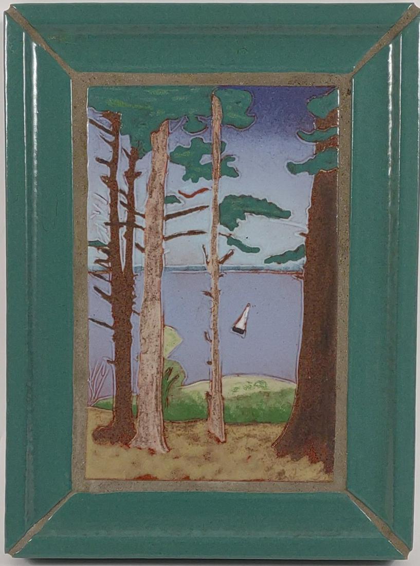 Arts & Crafts Style Pine Tree Tilework Art (1 of 7)