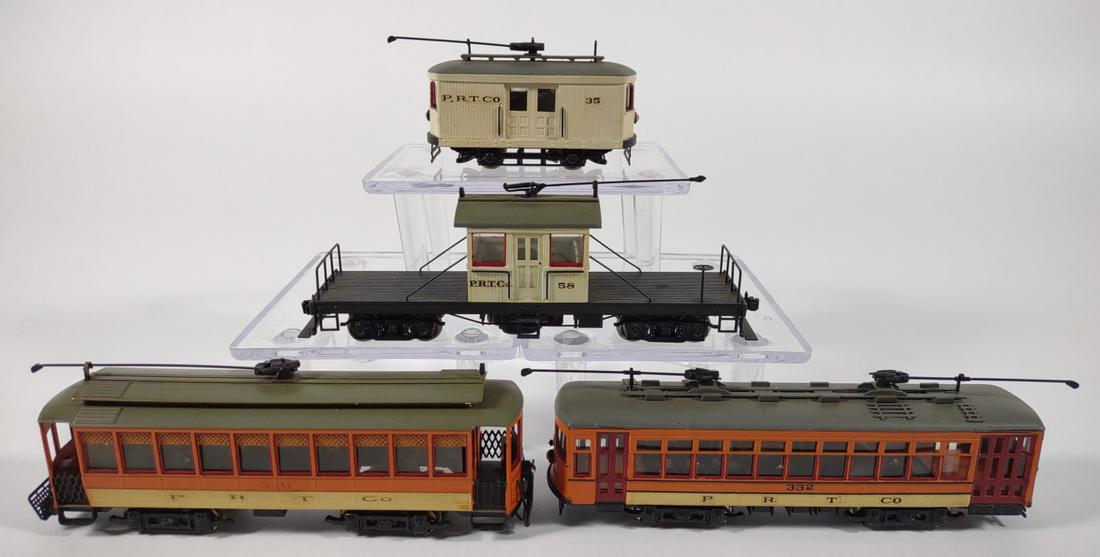 4 Brass P.R.T.Co HO Scale Train Cars & Trolleys (1 of 8)
