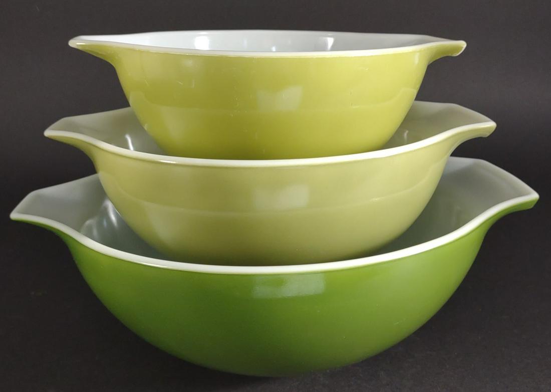 (3) Pyrex Verde Green Cinderella Nesting Bowls (1 of 12)