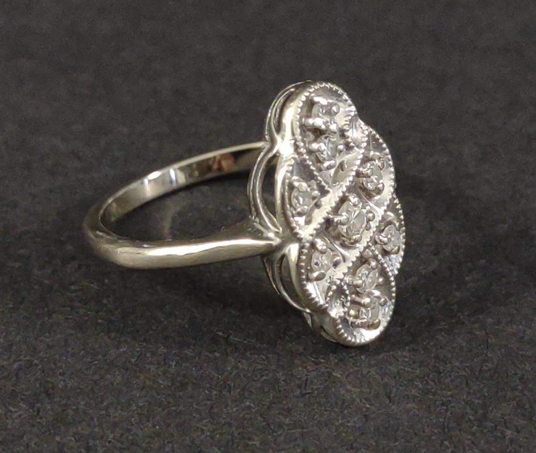 14K White Gold Diamond Plaque Ring (Art Deco) (1 of 5)