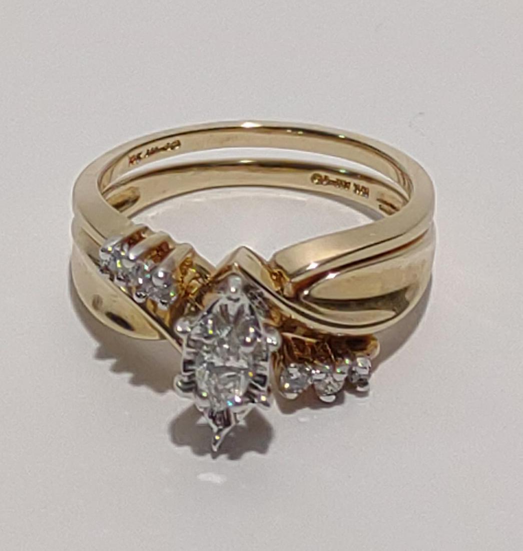 Diamond & 10K Yellow Gold Wedding Ring Set (1 of 12)