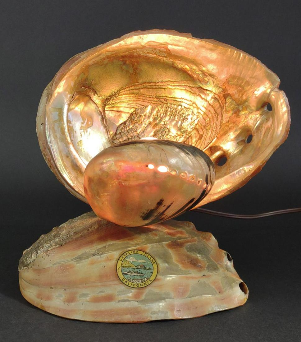 Vintage Abalone Shell Catalina Island Lamp (Works) (1 of 8)