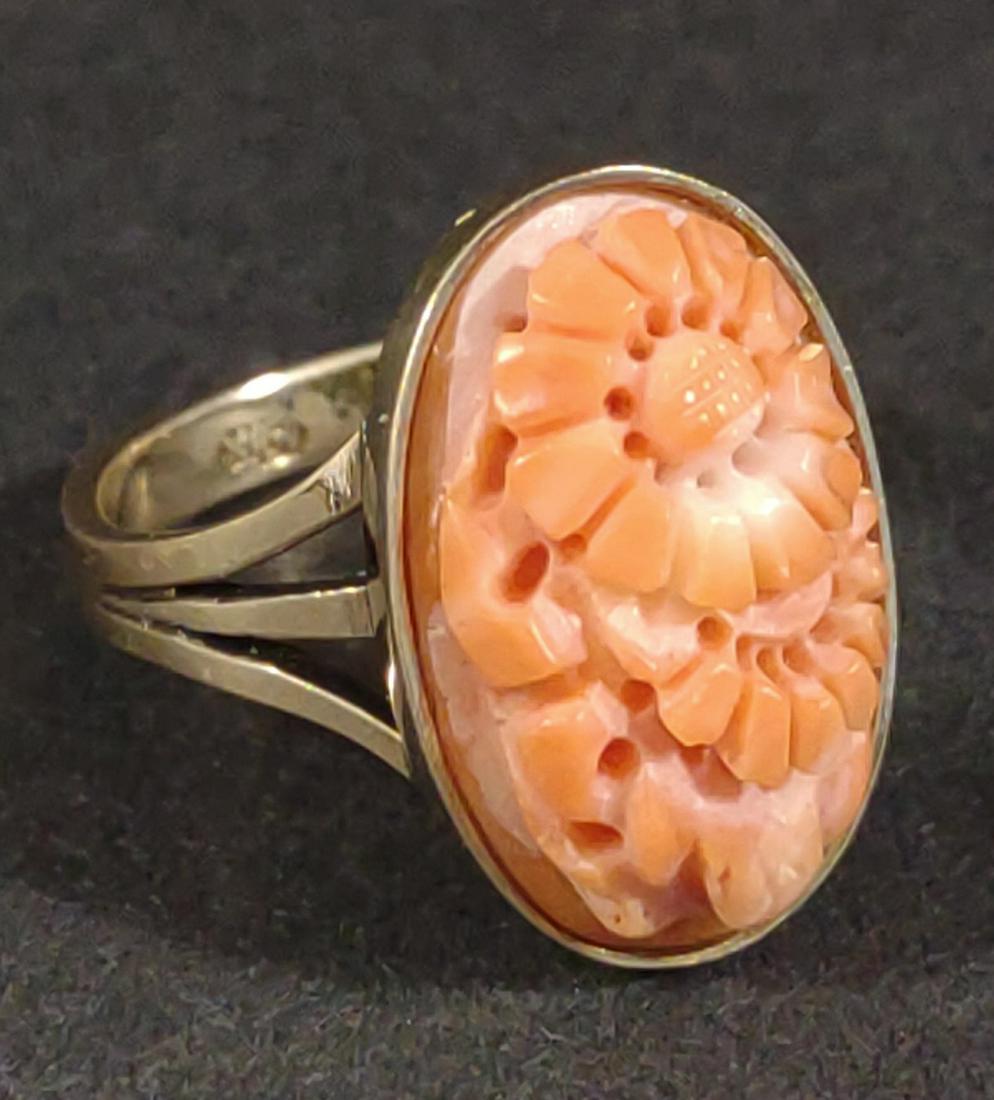 14K Gold Carved Coral Ring (1 of 5)
