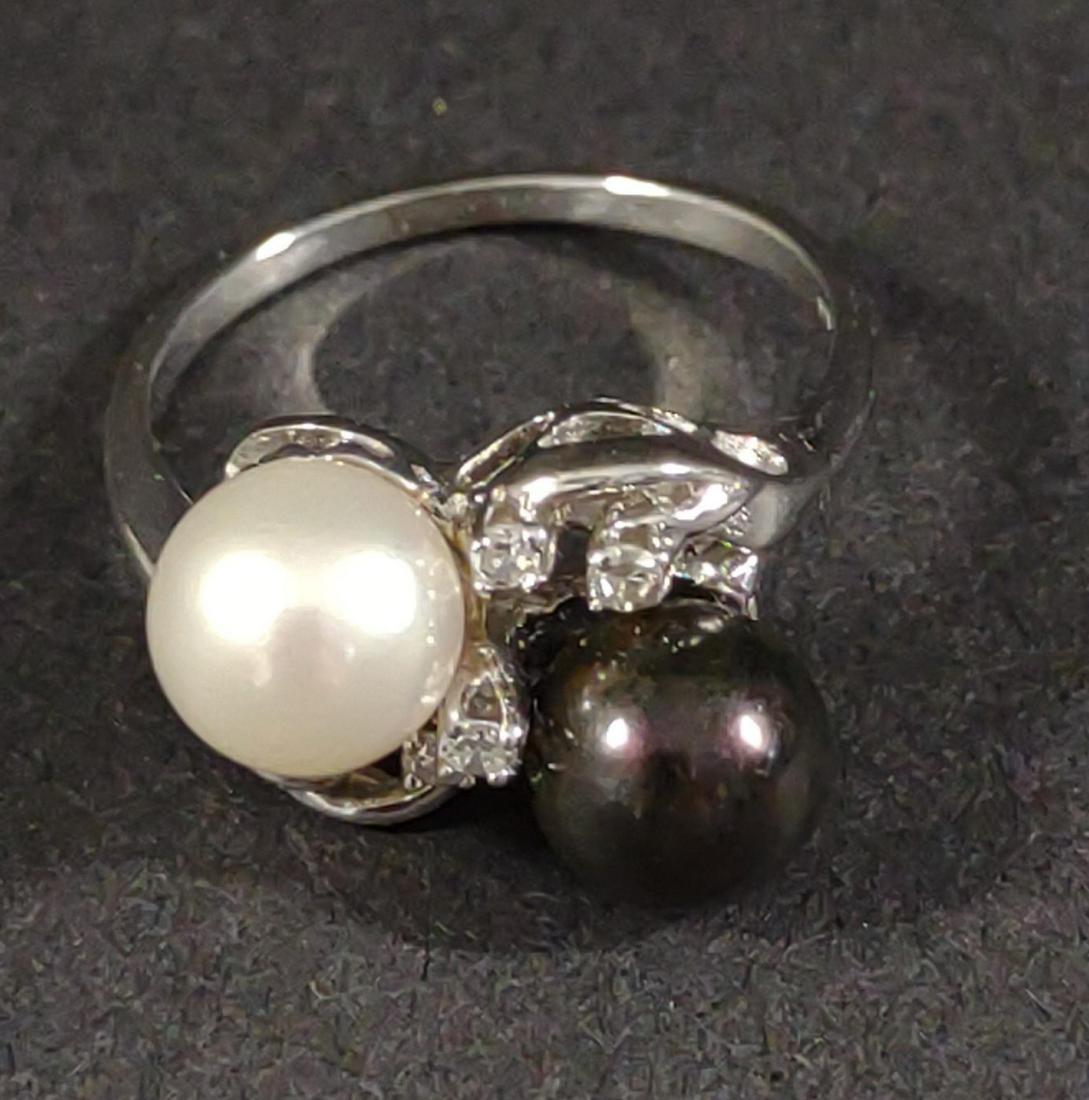 14K Gold Tahitian Pearl & Diamond Ring (1 of 8)
