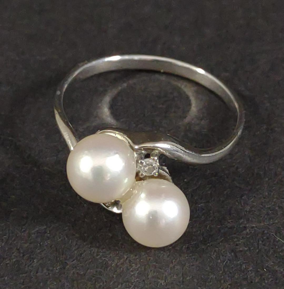 14K White Gold Pearls & Diamond Ring (1 of 5)