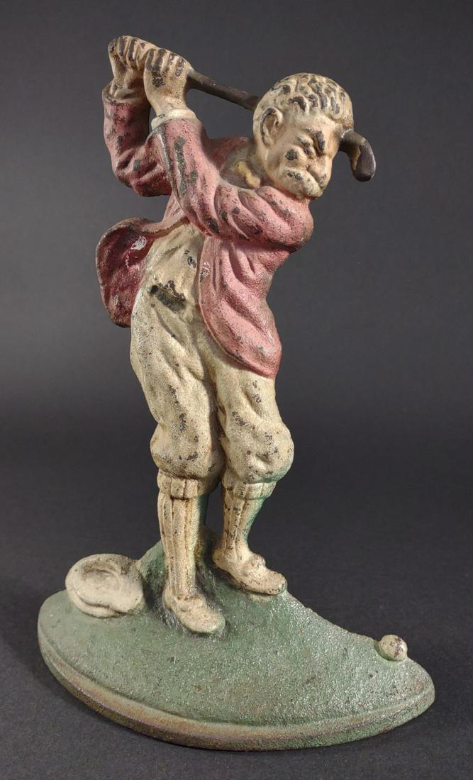 Cast Iron Overhead Swing Golfer Doorstop (1 of 5)