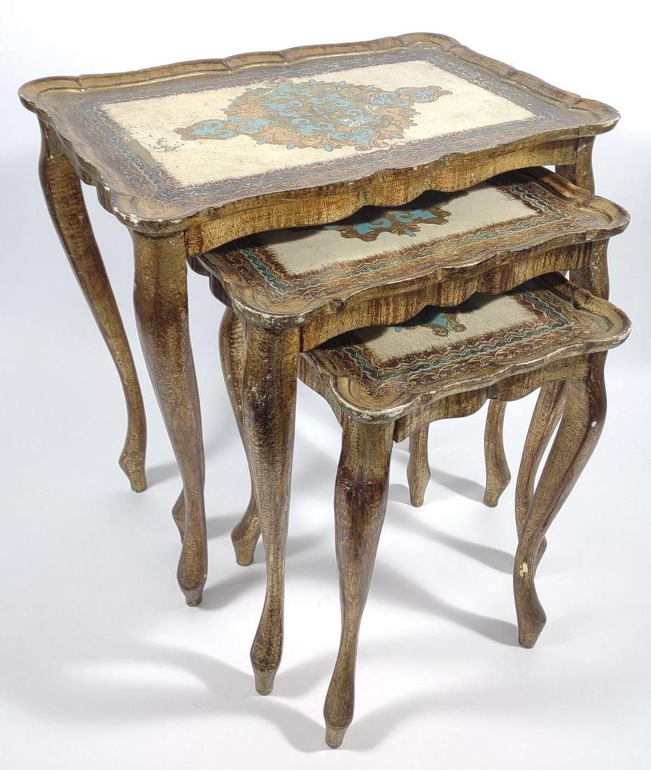 Florentine Blue & Gold Nesting Tables (1 of 11)