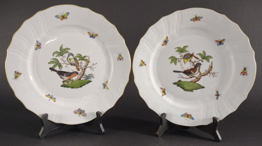 Two Herend Rothchild Bird Dinner Plates 10" (1 of 9)