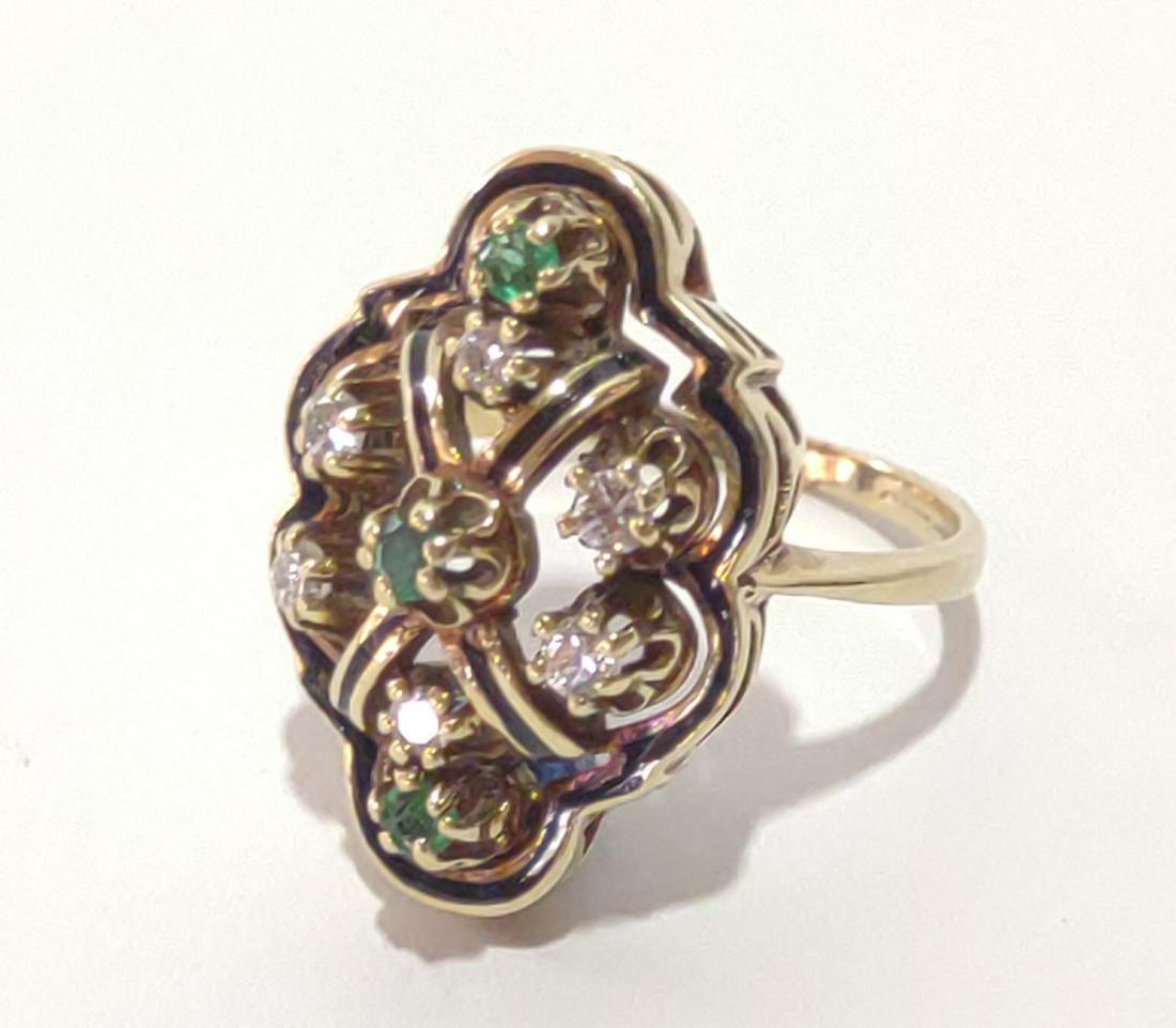 14K Diamond & Emerald Cocktail Ring (Kimberly) (1 of 8)