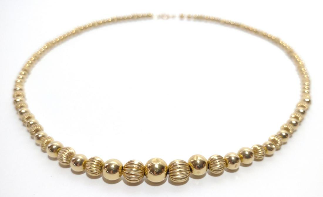 14K Gold Bead Necklace (1 of 7)