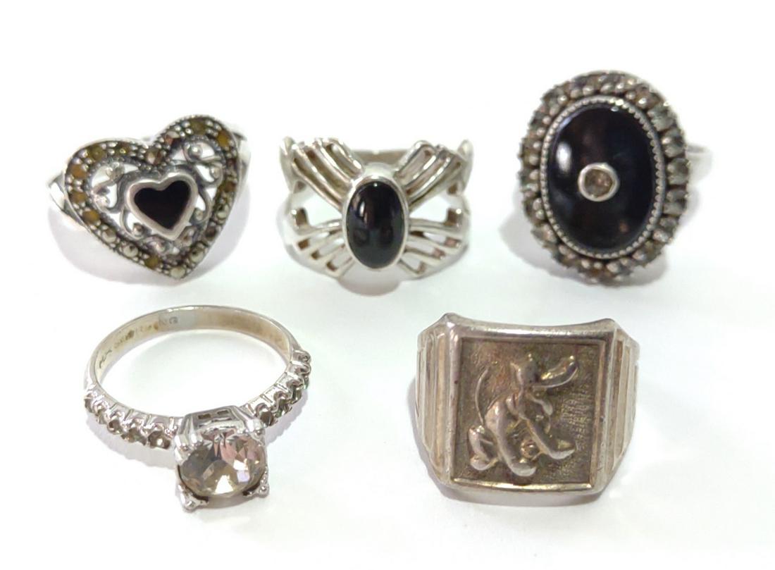 5 Vtg Sterling Silver Rings (Walt Disney P. Ring) (1 of 8)