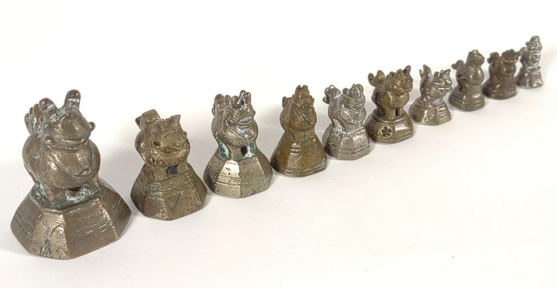 10 Antique Bronze Burmese Opium Weights (1 of 9)