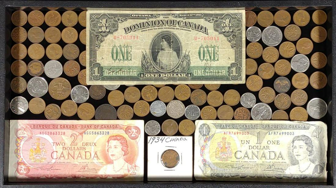 Lot of Canadian Coins & Bank Notes (1 of 11)
