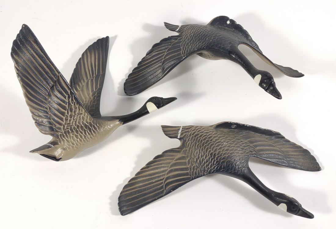 3 Aluminum Painted Geese Figures (Wall Mounted) (1 of 7)