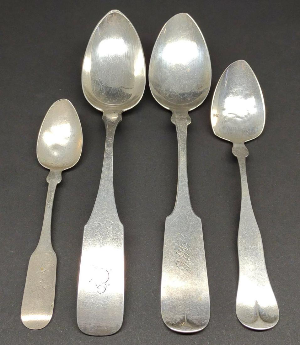 4 19th c. Coin Silver Spoons (1 of 9)
