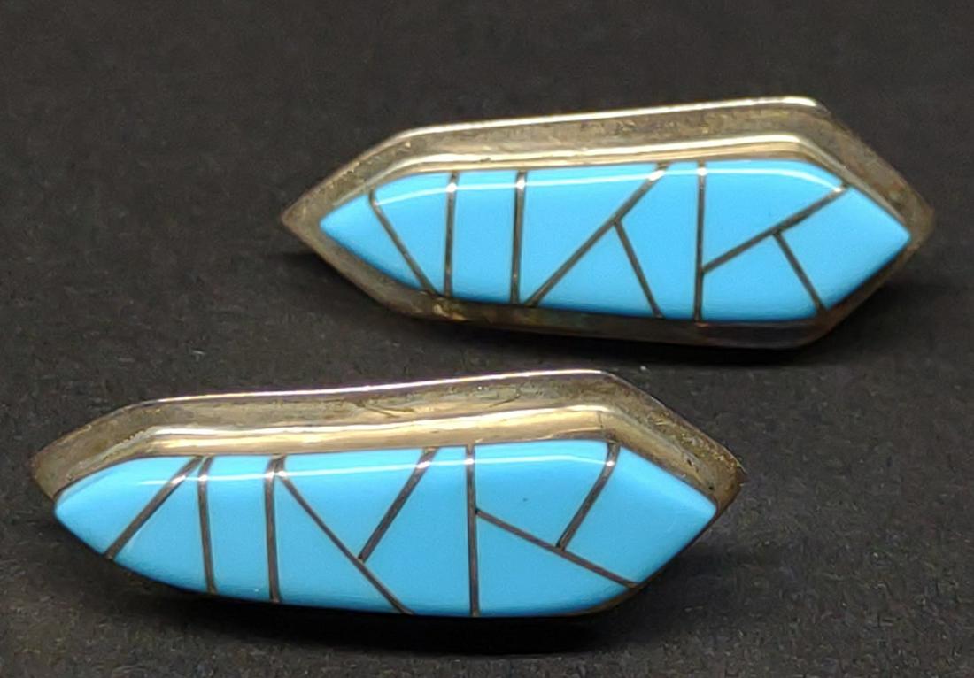 Native American Silver & Turquoise Earrings (1 of 5)