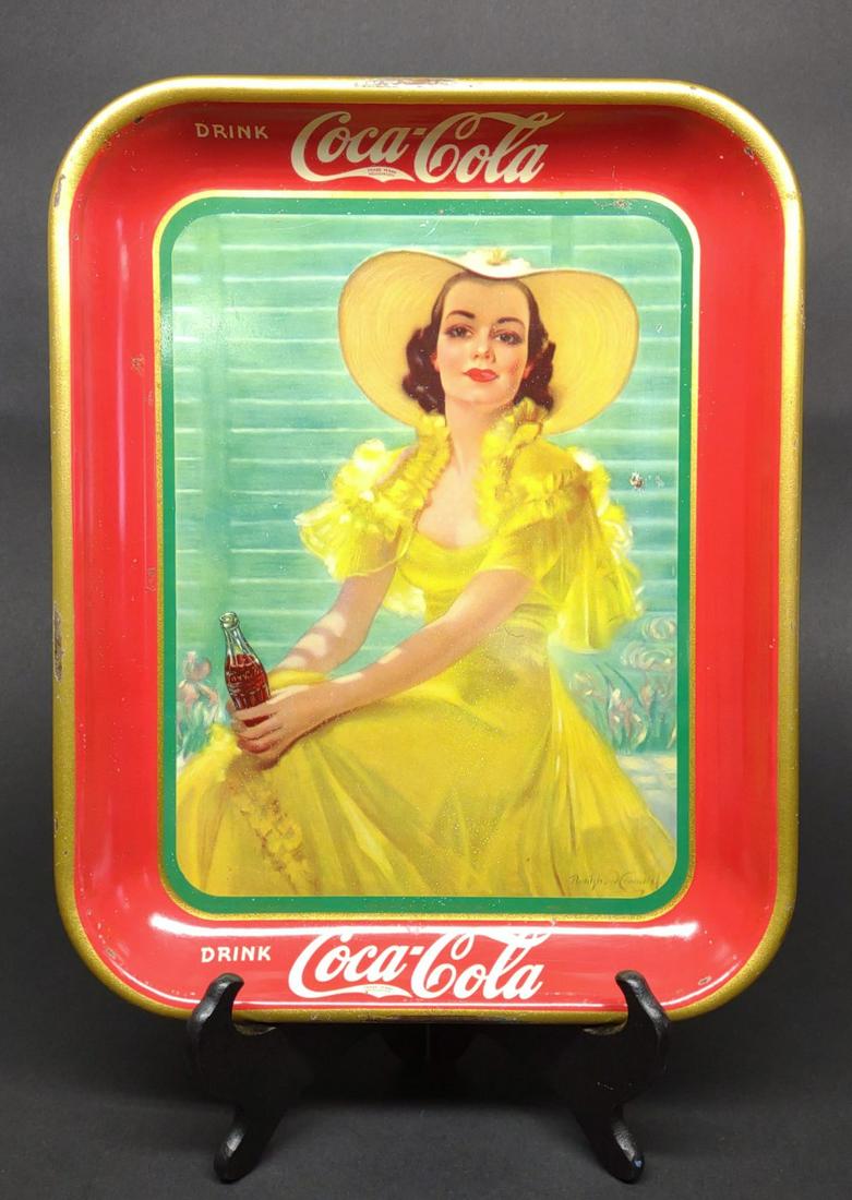 1938 Coca Cola Serving Tray (Girl in Yellow) - B (1 of 8)
