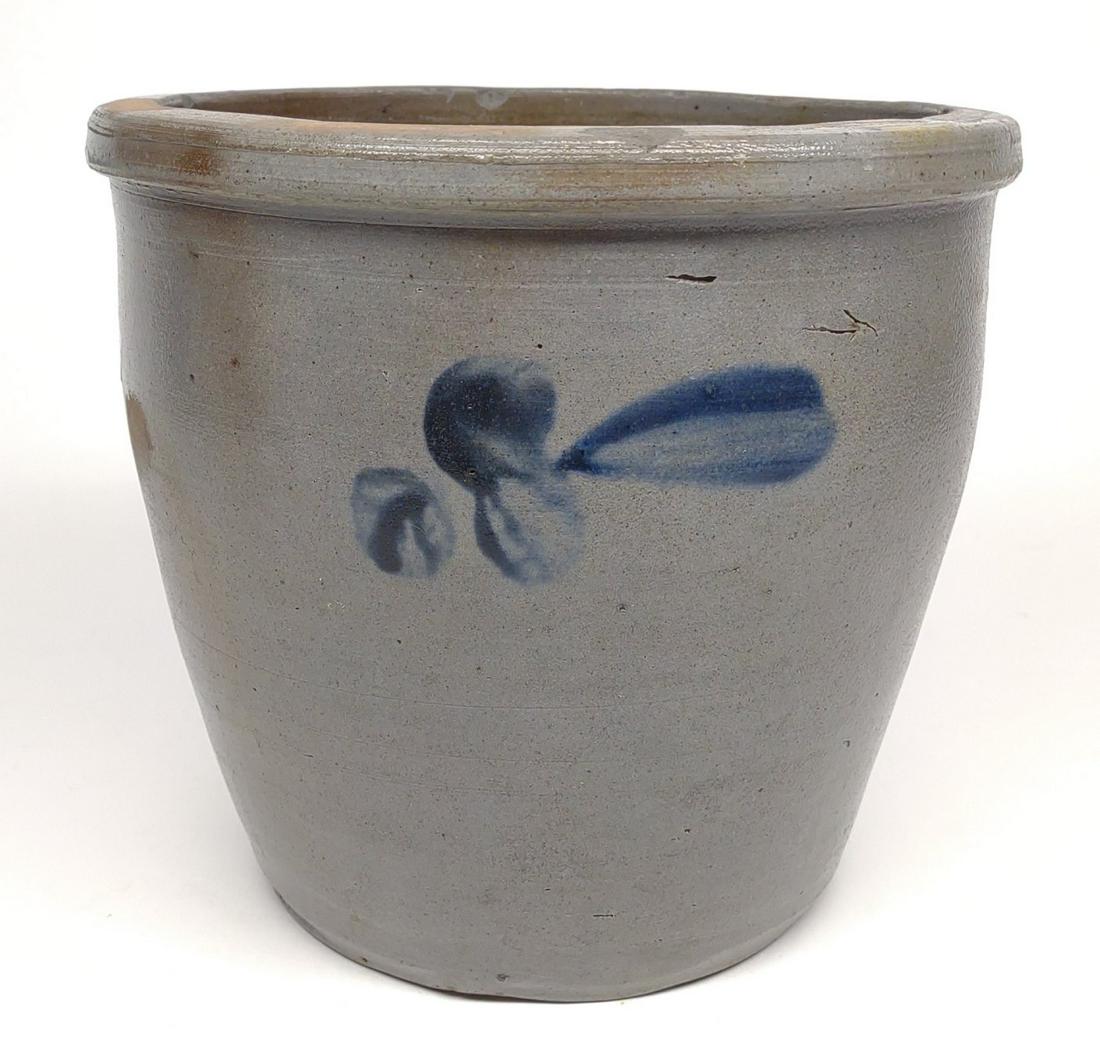 Cobalt Blue Decorated Stoneware Crock (1 of 8)