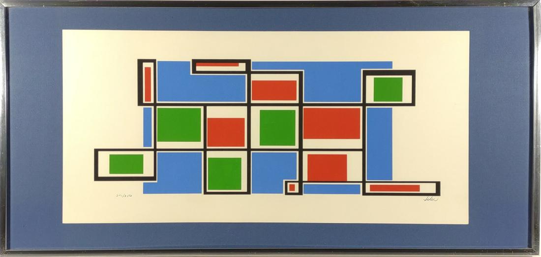 Fred Isler Signed Numbered Geometric Lithograph (1 of 7)