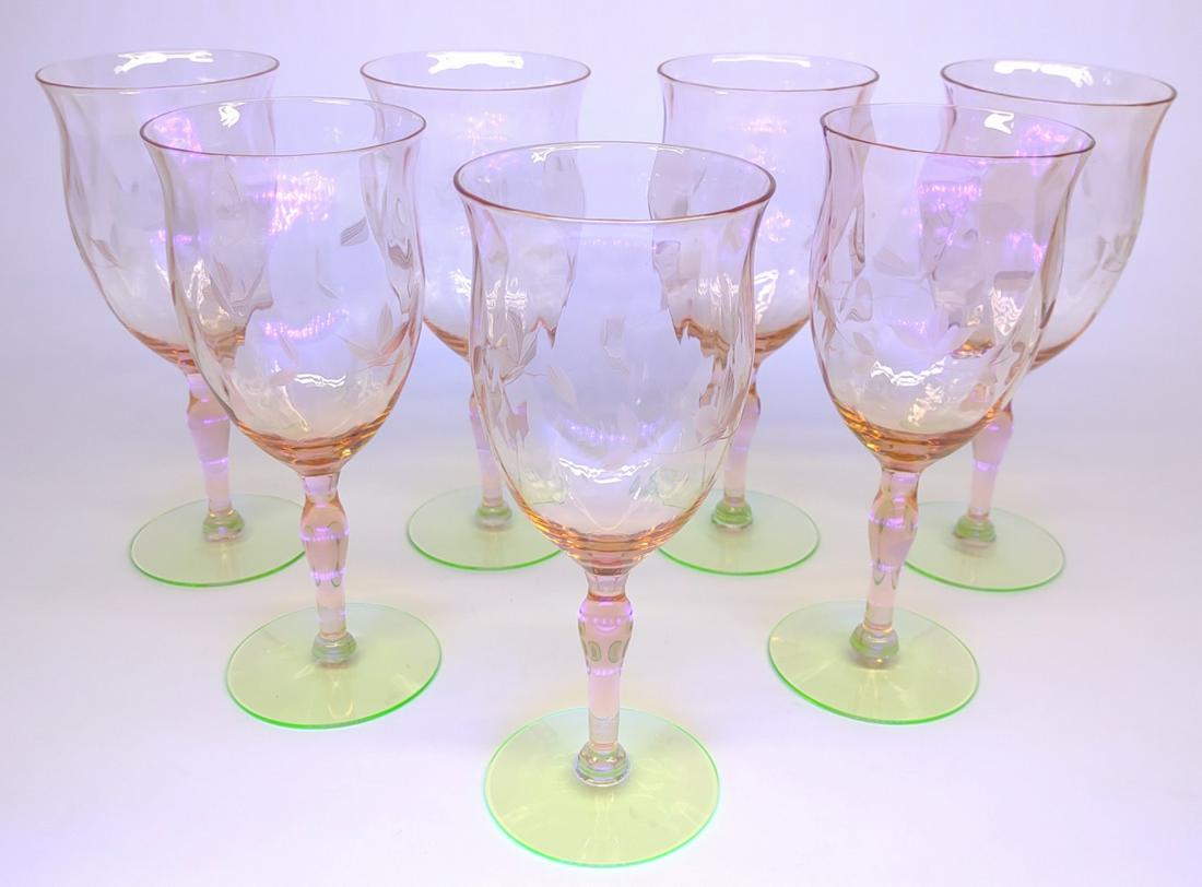 7 Weston Glass Watermelon Pink Water Glasses (1 of 7)