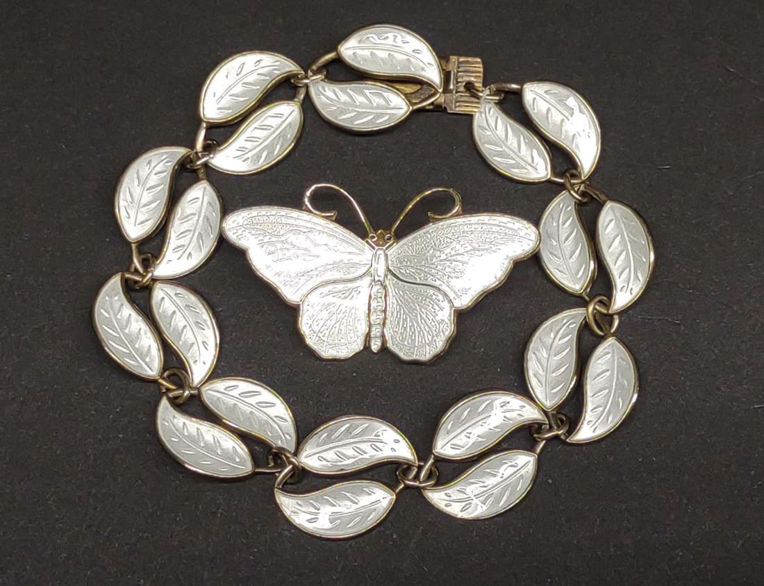 David Andersen Sterling & Enamel Bracelet & Pin (1 of 10)