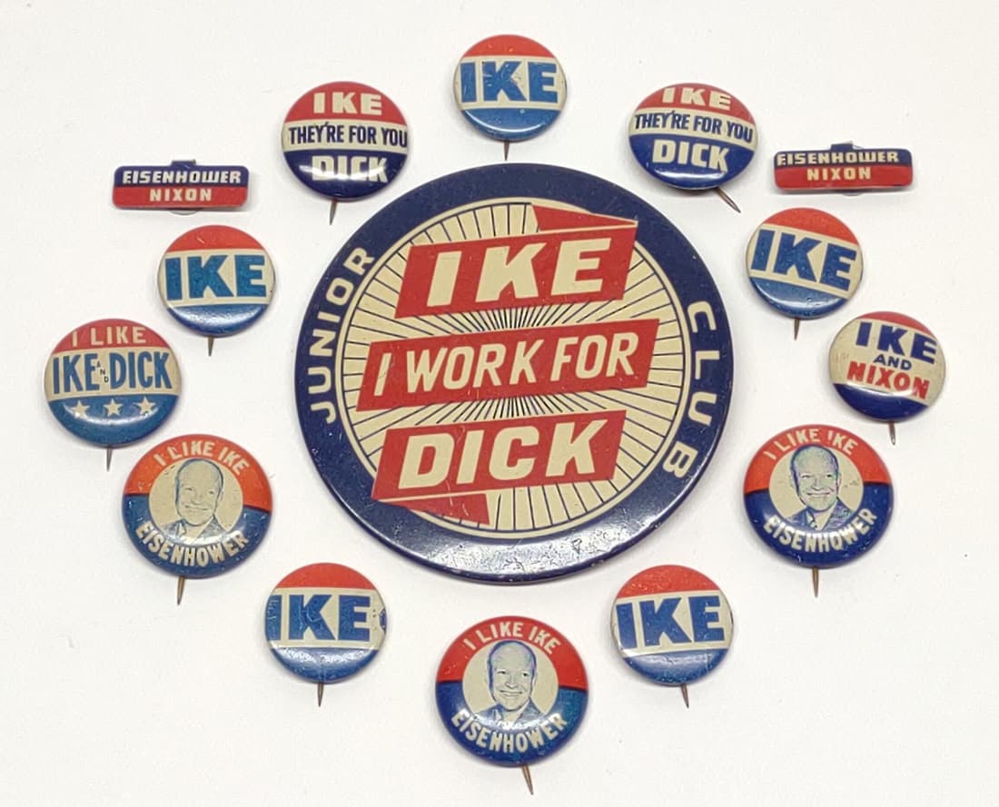 15 Eisenhower Political Campaign Buttons & Pins (1 of 14)