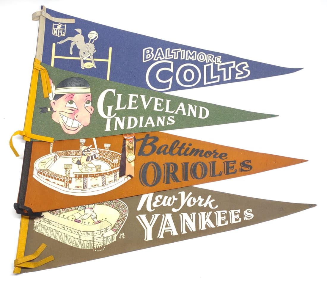 1950s-60s Baseball Pennants & Stadium Pin (1 of 9)