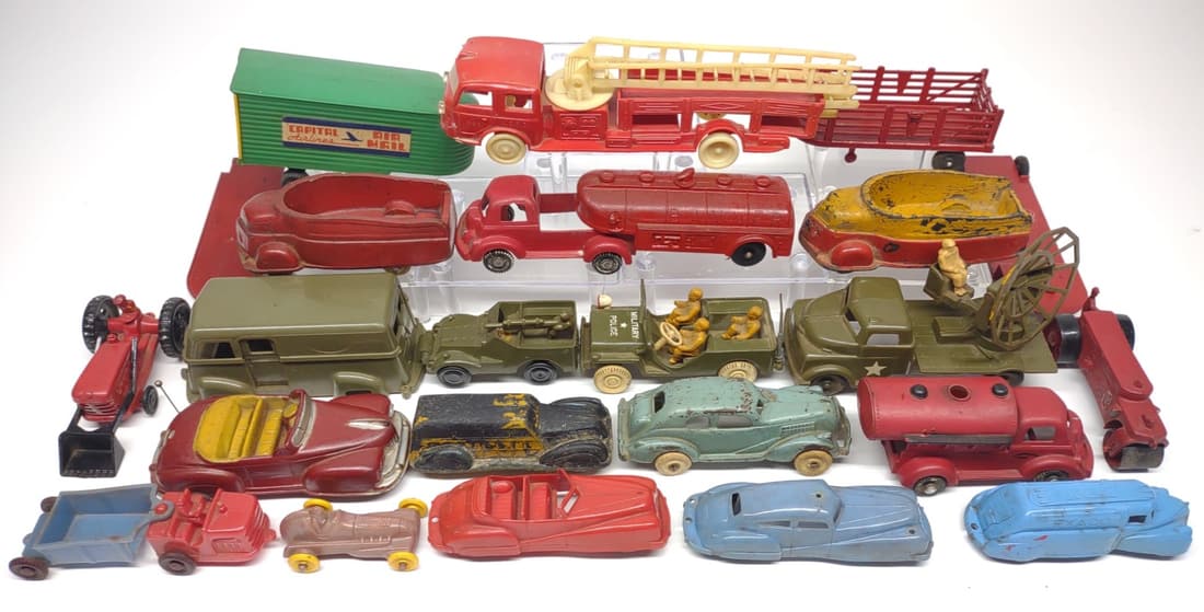 1930s-50s Rubber & Plastic Toy Cars & Trucks (1 of 20)
