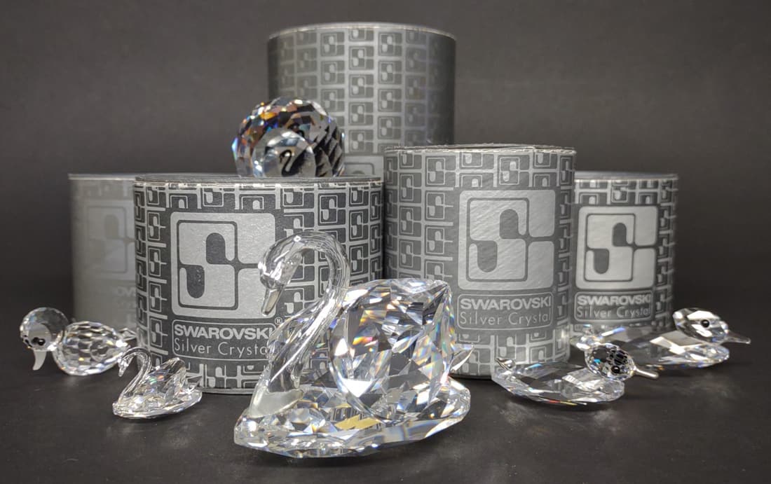 6 Swarovski Duck & Swan Crystal Figurines (1 of 9)