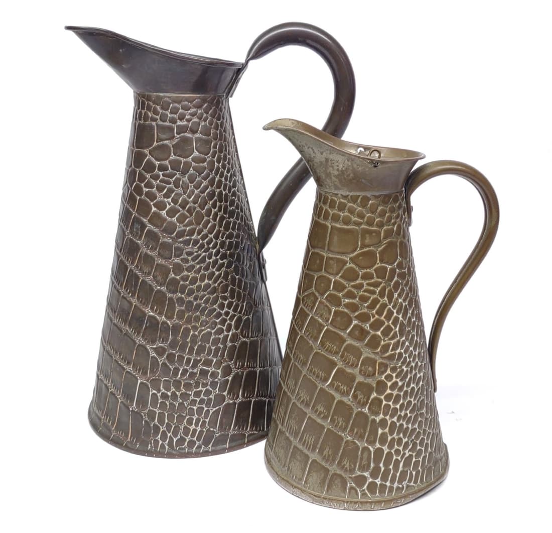 2 Joseph Sankey & Sons Copper & Brass Pitchers (1 of 11)