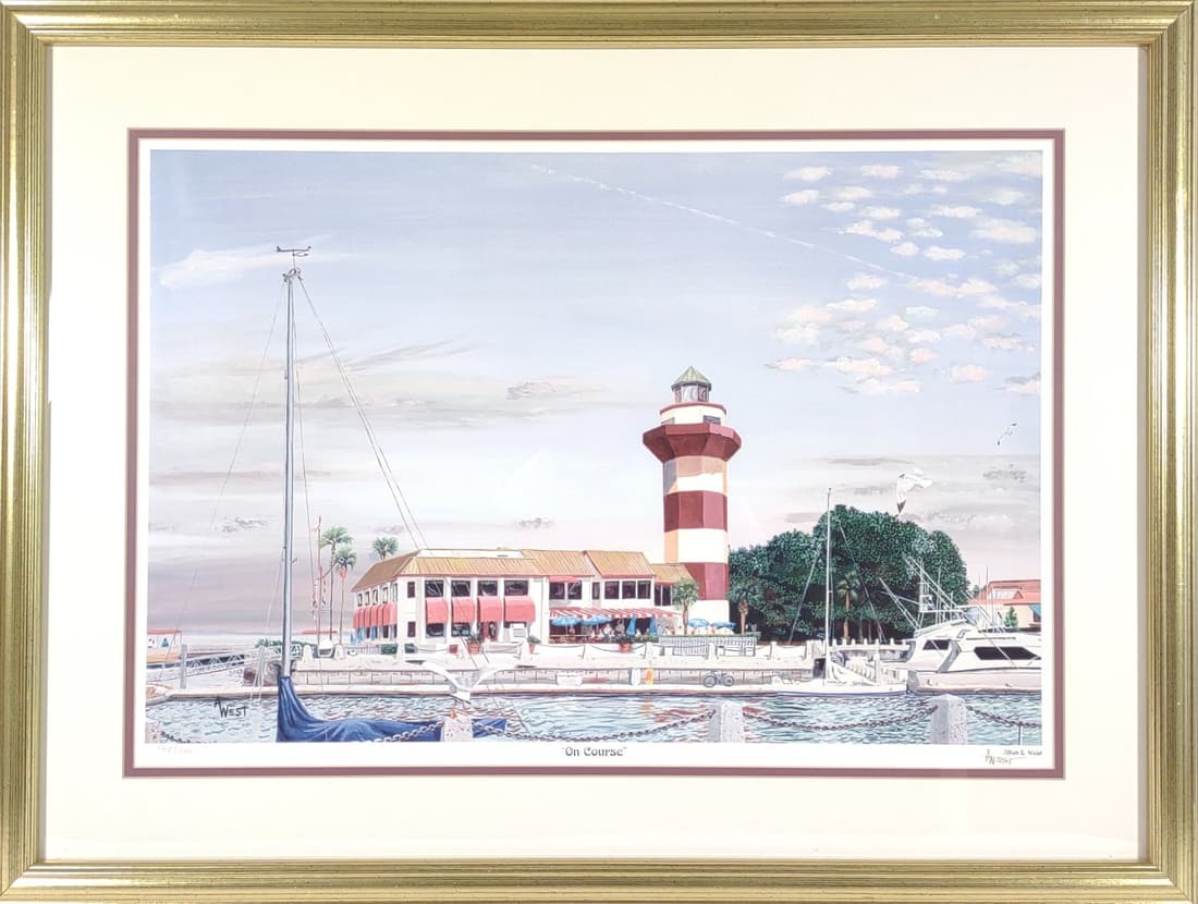 Allan E. West Signed Hilton Head SC Art Print (1 of 8)