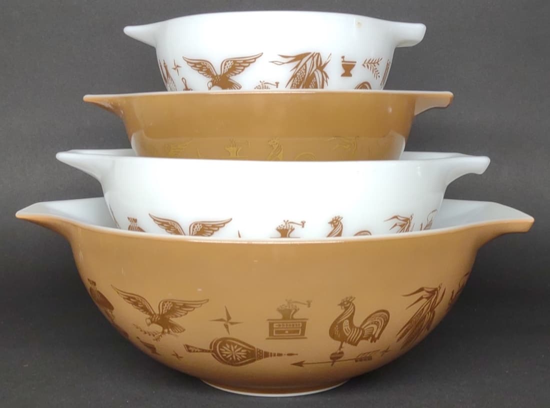 4pc Pyrex Early American Mixing Bowl Set (1 of 11)
