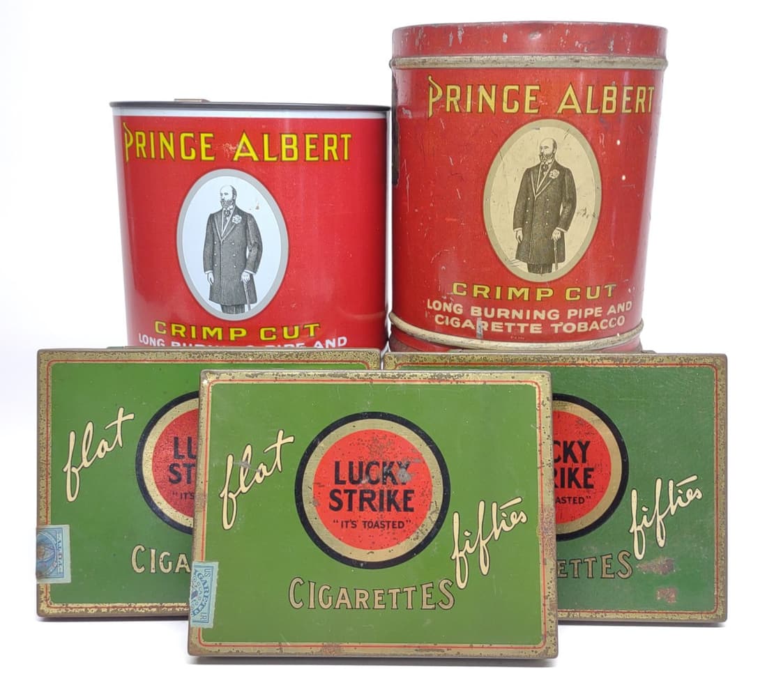 5 Tin Tobacco Advertising Tins & Boxes (1 of 8)