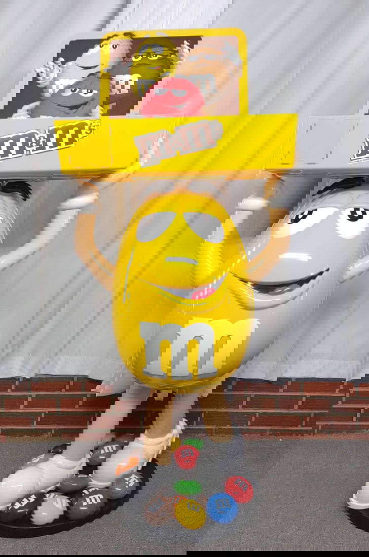 Yellow M&m Store Display Candy Holder W/ Tray Auction