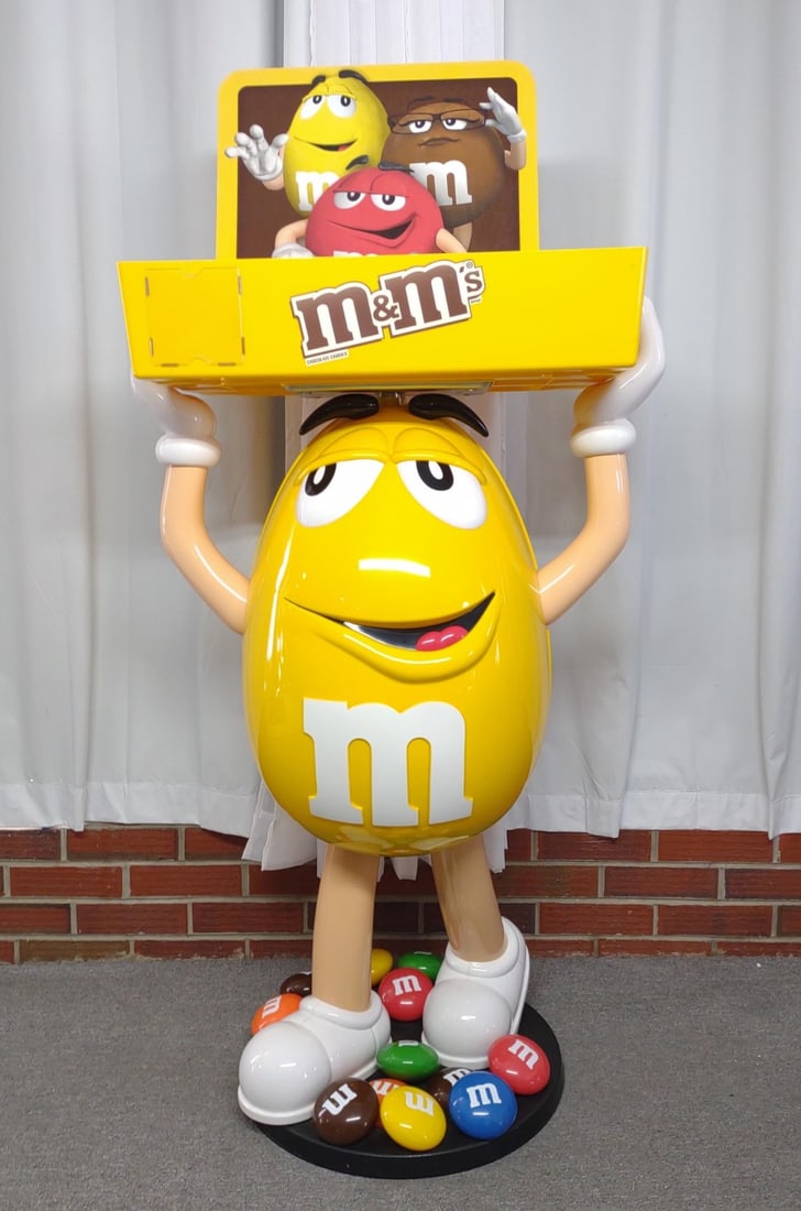 Yellow M&m Store Display Candy Holder W/ Tray Auction
