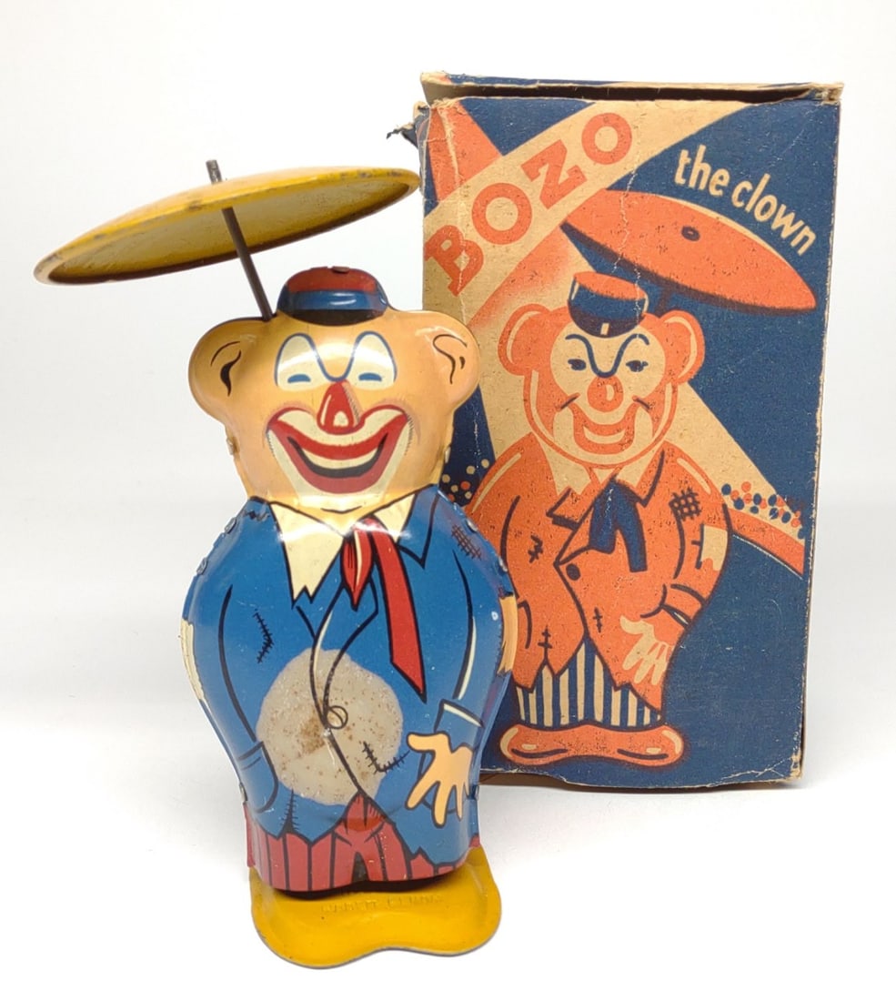 Joustra Bozo the Clown Tin Wind-Up Toy w/ Box (1 of 10)