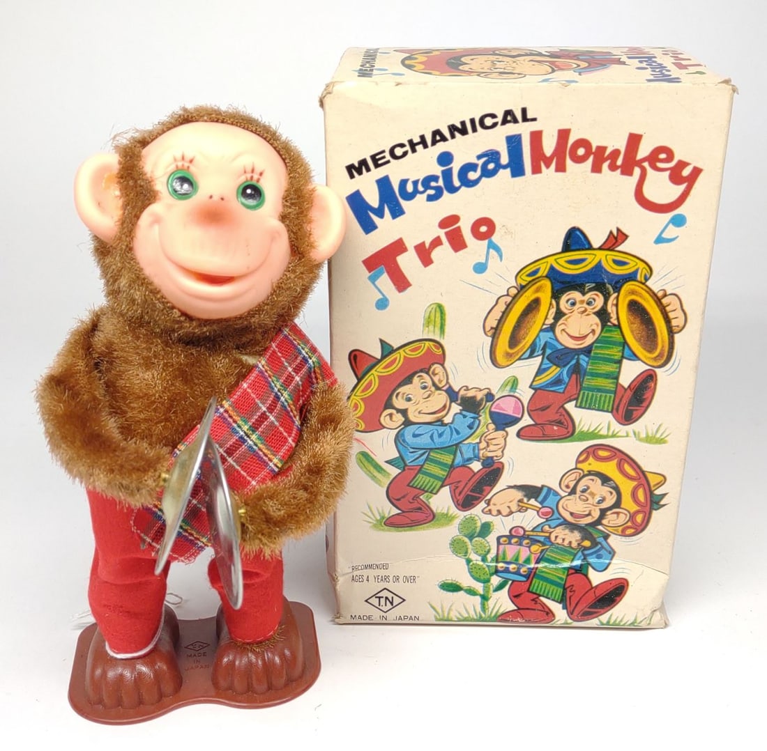 TN Japan Wind-Up Musical Cymbal Monkey w/ Box (1 of 8)