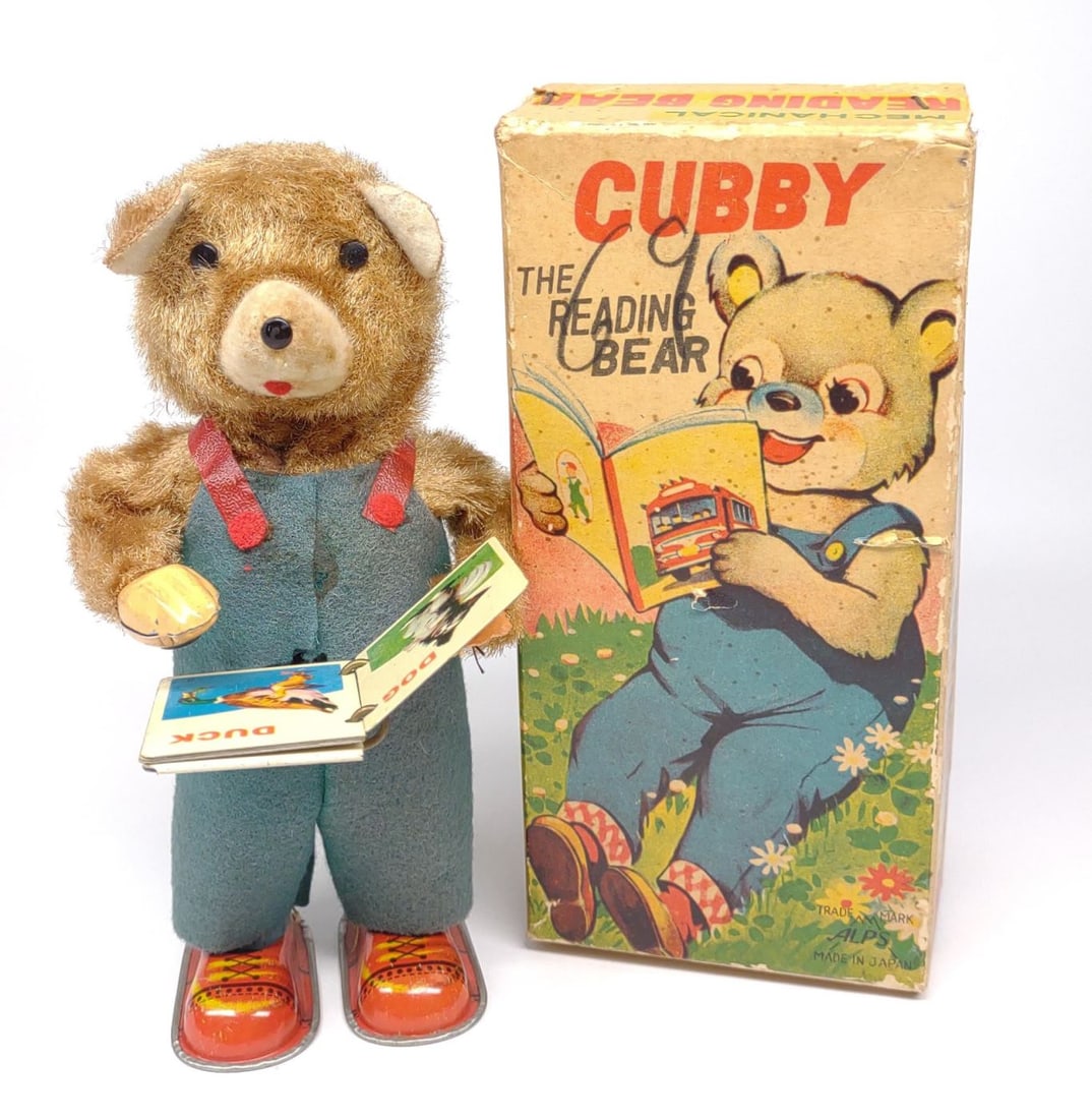 Alps Cubby the Reading Bear Wind-Up Toy w/ Box (1 of 11)