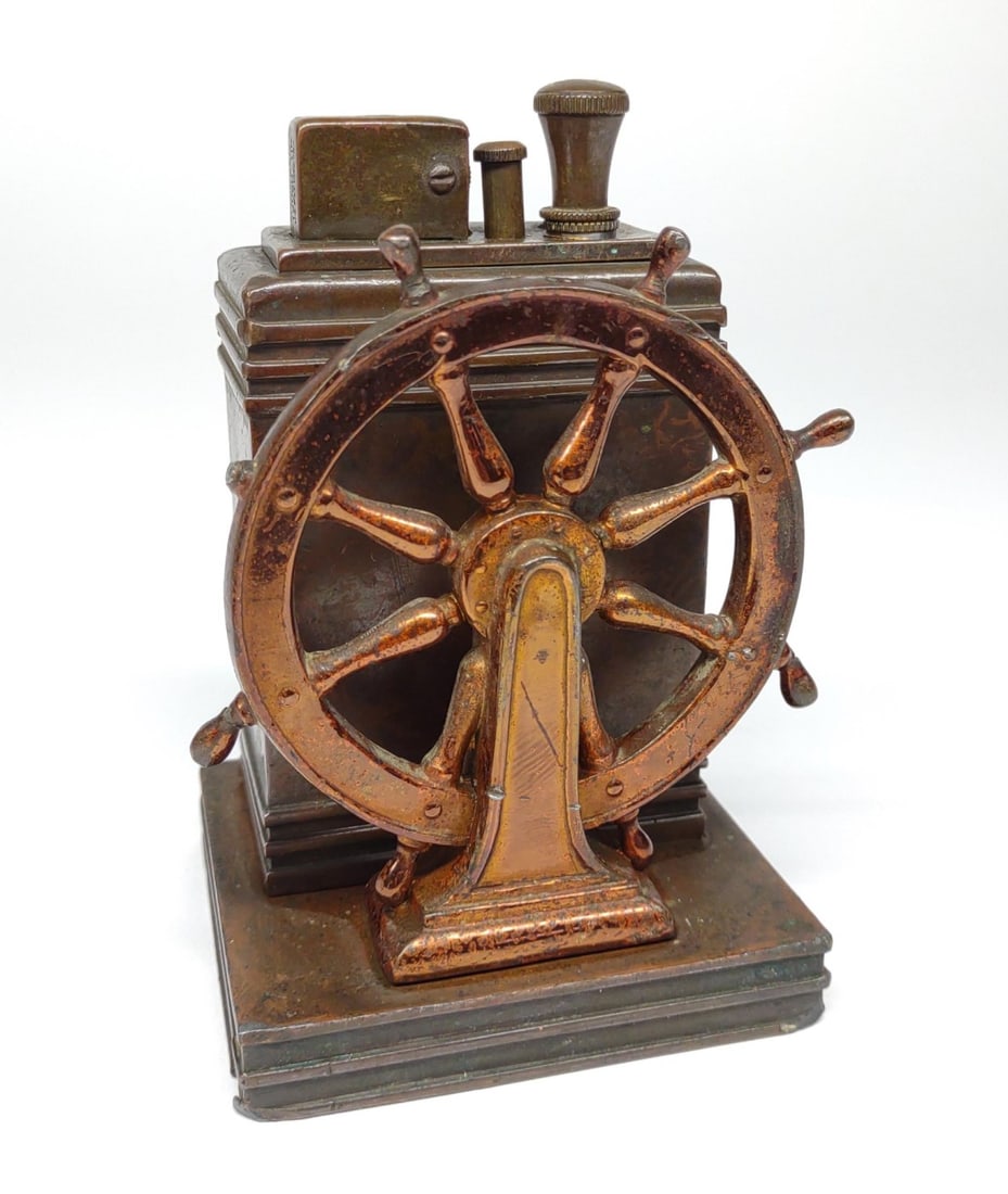 Ronson Ship Wheel Touch Tip Table Lighter (1930s) (1 of 9)