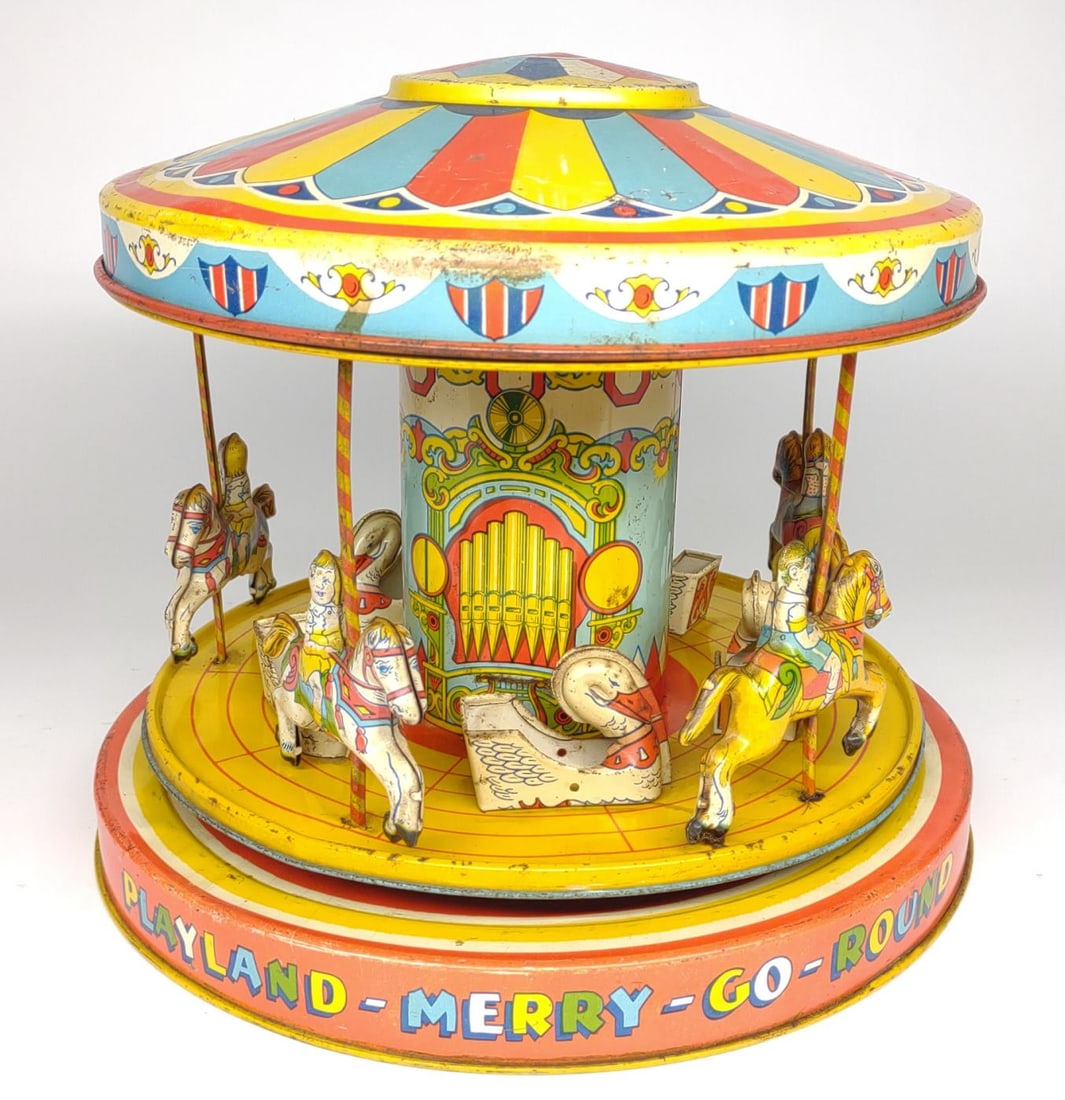【廃盤】Merry goround REDDISH COLLECTORS … Vintage 1991 REDBOX 23137 Toy Musical Wind Up Merry Go Round